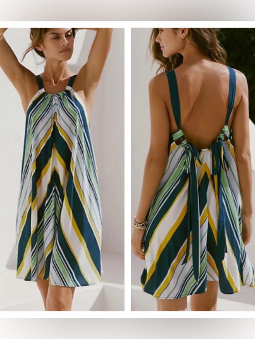 Anthropologie Halter Bow Back Mini  Dress NWOT
